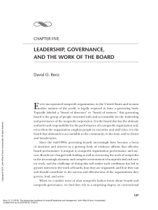 Nonprofit Leadership & Governance: Board's Role