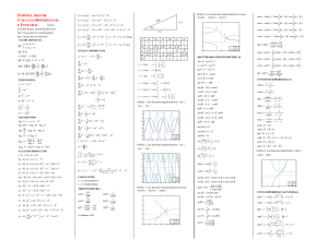 Calculus Formula Sheet: Differential & Integral