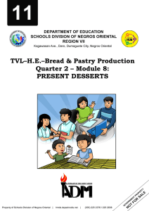 Presenting Desserts: TVL Bread & Pastry Module