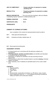 Plumbing Material Estimation Training Module