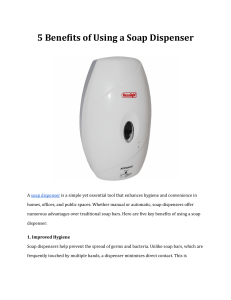 5 Benefits of Using a Soap Dispenser