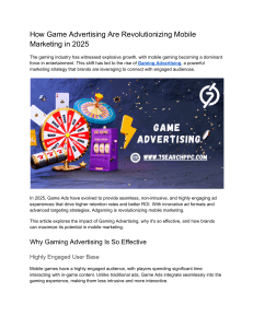 Game Advertising Revolutionizing Mobile Marketing