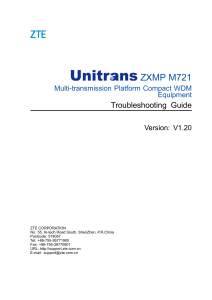 ZXMP M721 (V1.20) Multi-transmission Platform Compact WDM Equipment Troubleshooting Guide