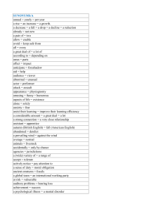 English Synonym List