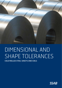 Cold Rolled Steel Dimensional & Shape Tolerances