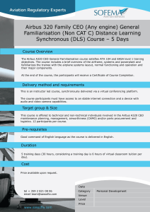 Airbus A320 CEO General Familiarisation Course