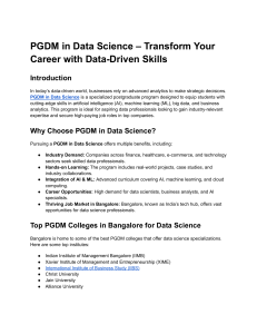 PGDM in Data Science Program Overview