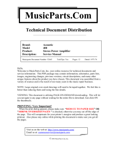 Acoustic 400 Stereo Power Amplifier Service Manual