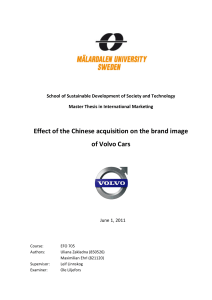 Volvo Brand Image After Chinese Acquisition: Master Thesis