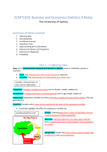 Business & Economics Statistics Lecture Notes