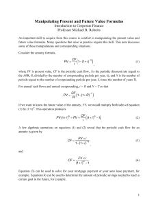 Present & Future Value Formulas in Corporate Finance