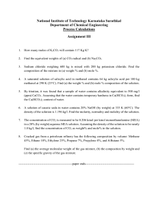 Process Calculations Assignment - Chemical Engineering