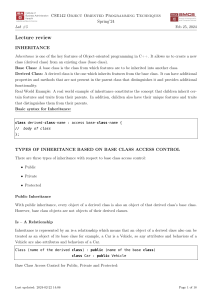 C++ Inheritance Lab Exercise