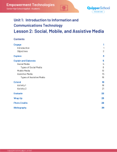 Social, Mobile, Assistive Media Lesson