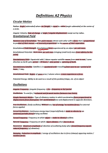 A2 Physics Definitions: Circular Motion, Fields, Oscillations