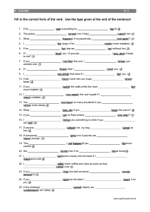 English If-Clauses Worksheet