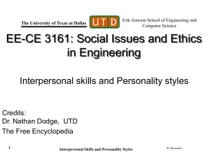 Interpersonal Skills & Personality Styles Presentation