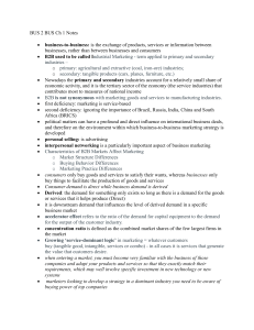 B2B Marketing Lecture Notes: Market Structure & Buying Behavior