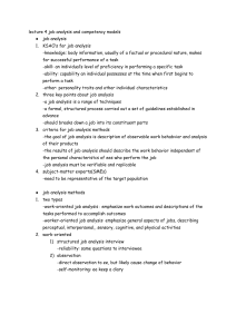 Job Analysis & Competency Models Lecture