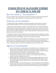 Socialization & Indiscipline in Youth