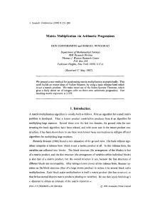 Matrix Multiplication via Arithmetic Progressions