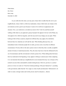 Poverty Essay: Causes and Cycles