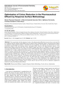 Pharmaceutical Effluent Color Reduction Optimization