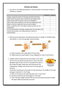 Diffusion and Osmosis Worksheet