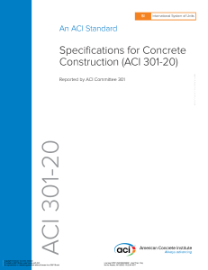 ACI 301-20 Concrete Construction Standard