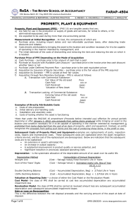 Property, Plant & Equipment (PPE) Study Material