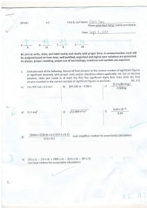 Physics Worksheet: Sig Figs, Motion Graphs