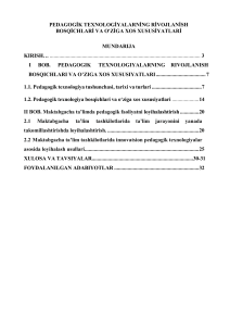 Pedagogik Texnologiyalar Rivoji: Kurs Ishi