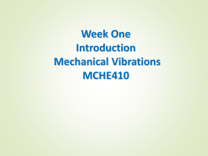 Mechanical Vibrations Introduction