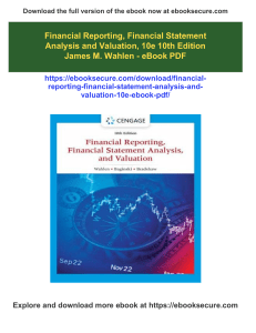 Financial Reporting, Analysis & Valuation Textbook