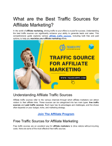 Affiliate Marketing Traffic Sources Guide