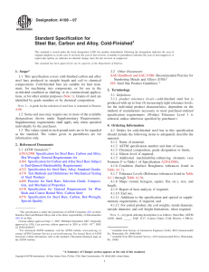 ASTM A108: Steel Bar, Carbon and Alloy, Cold-Finished