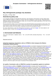 EU Infringement Decisions: Environment & Fisheries