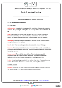 CAIE Physics IGCSE Nuclear Physics Definitions