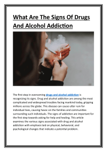 Signs of Drug and Alcohol Addiction