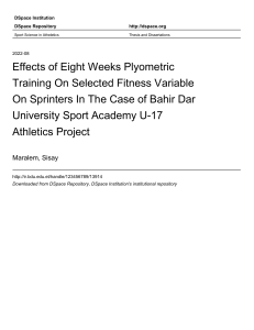 Plyometric Training Effects on Sprinters: A Thesis