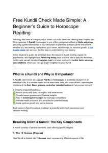 Kundli Reading Guide: Free Horoscope Basics