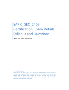 SAP C_SEC_2405 Exam Guide