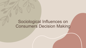 Sociological Influences on Consumer Decision Making