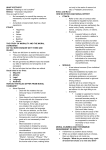 Ethics, Morality, and Moral Dilemmas Overview