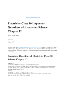 Electricity Class 10 Important Questions & Answers