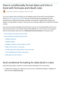 Excel Conditional Date Formatting Tutorial