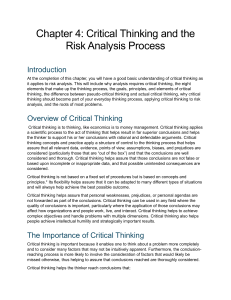 Critical Thinking & Risk Analysis