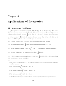 Integration Applications: Velocity & Net Change