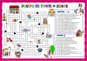 Places in Town Worksheet