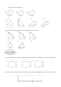 Area Calculation Worksheet: Parallelograms, Triangles, Trapezoids